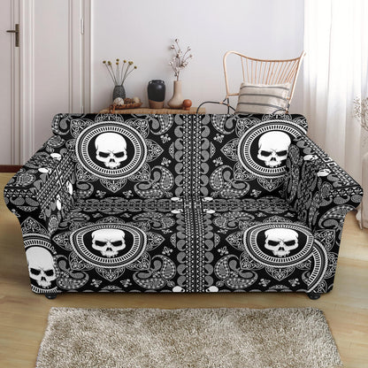 Bandana Skull Print Design LKS303 Loveseat Couch Slipcover