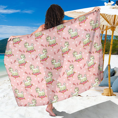 Bichons Frise Pattern Print Design 01 Sarong Pareo Wrap