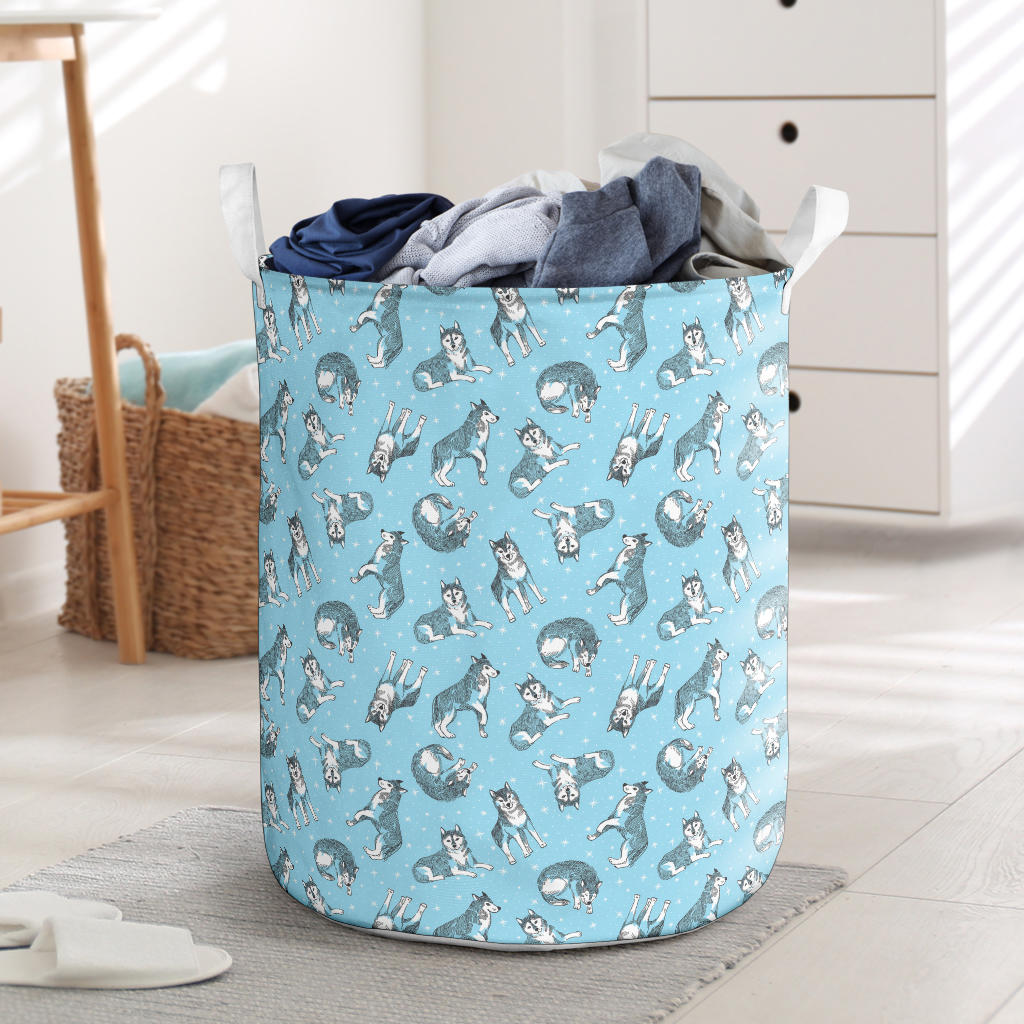 Wolf Design Print Pattern Laundry Basket