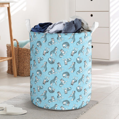 Wolf Design Print Pattern Laundry Basket