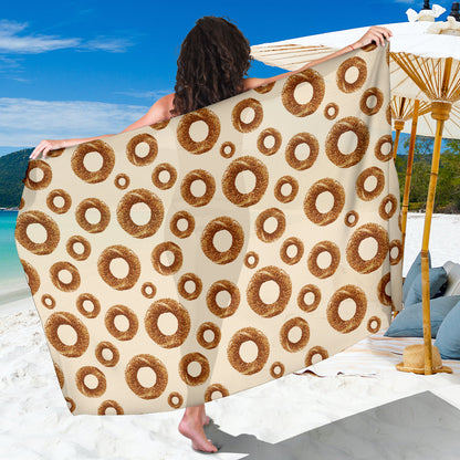 Bagel Pattern Print Design 01 Sarong Pareo Wrap