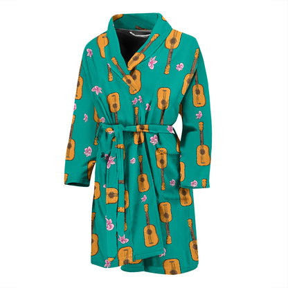 Ukulele Print Design LKS403 Men Bathrobe