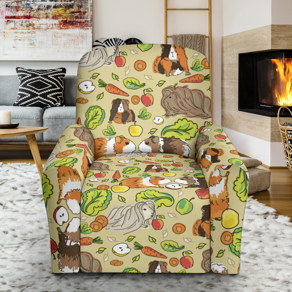 Guinea Pig Pattern Print Design 02 Recliner Slipcover with Pocket