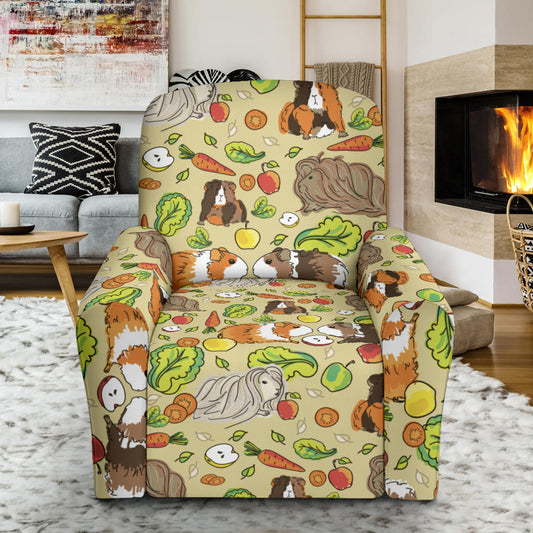 Guinea Pig Pattern Print Design 02 Recliner Slipcover with Pocket