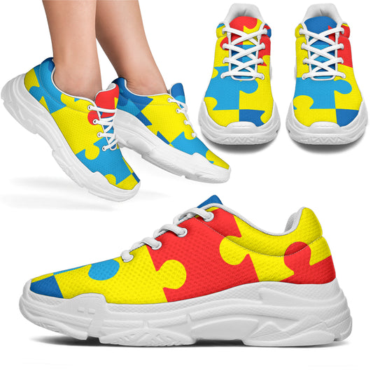 Autism Awareness Puzzles Design Print Chunky Sneakers