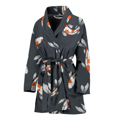 KOI Fish Pattern Print Design 04 Women Bathrobe