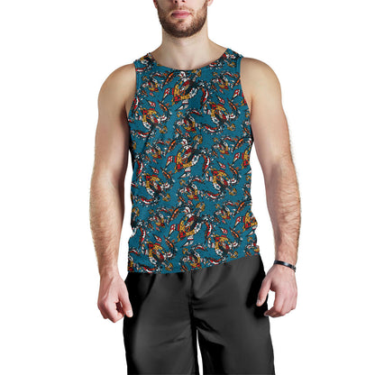 Sea Turtle Tribal Colorful Hand Drawn Men Tank Top