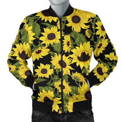 Sunflower Fresh Bright Color Print Men Bomber Jacket