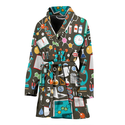 Science Print Design LKS303 Women Bathrobe