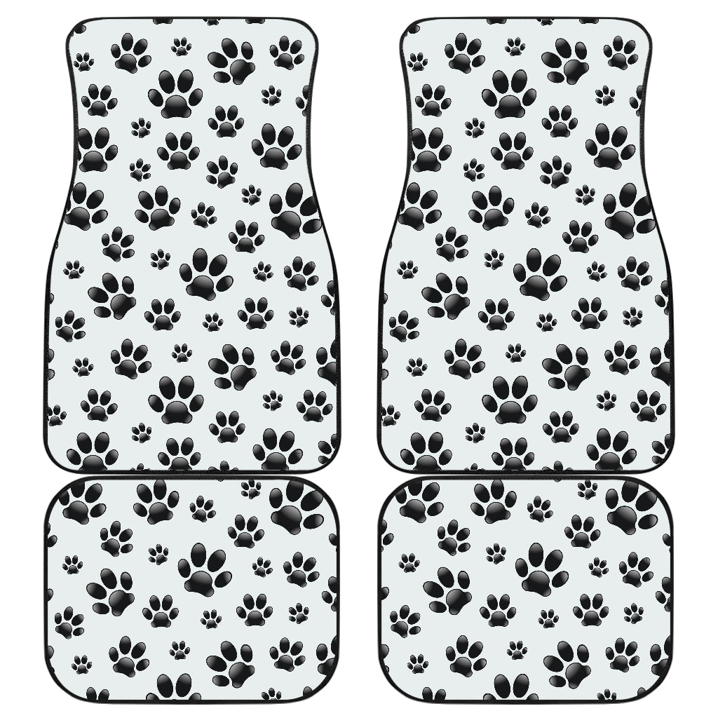 Paw Themed Print Car Floor Mats Front Back