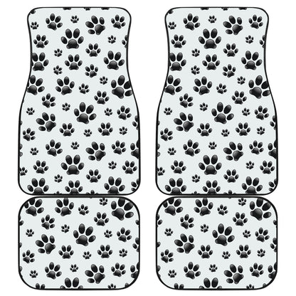 Paw Themed Print Car Floor Mats Front Back