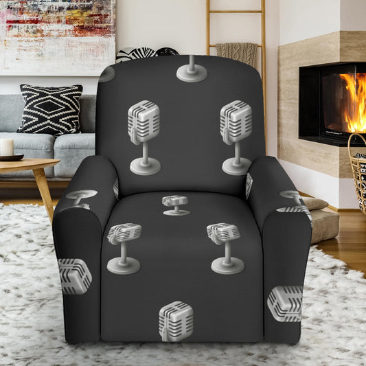 Microphone Vintage Pattern Print Design 01 Recliner Slipcover with Pocket