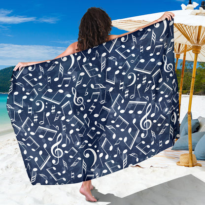Music note Pattern Print Design A02 Sarong Pareo Wrap