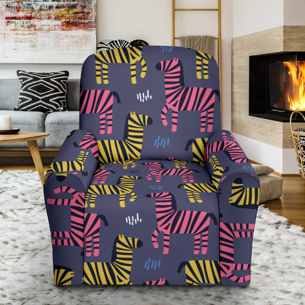 Zebra Print Design LKS303 Recliner Slipcover with Pocket