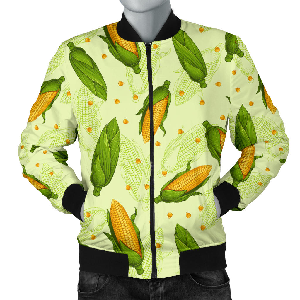 Agricultural Fresh Corn cob Print Pattern Men Bomber Jacket
