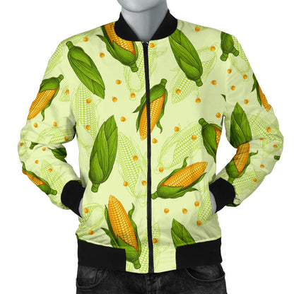 Agricultural Fresh Corn cob Print Pattern Men Bomber Jacket