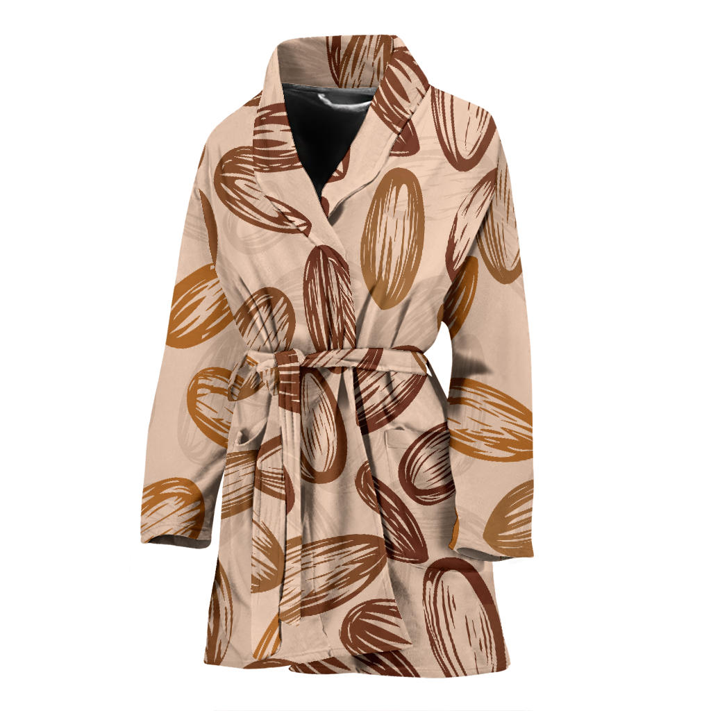 Almond Pattern Print Design 02 Women Bathrobe