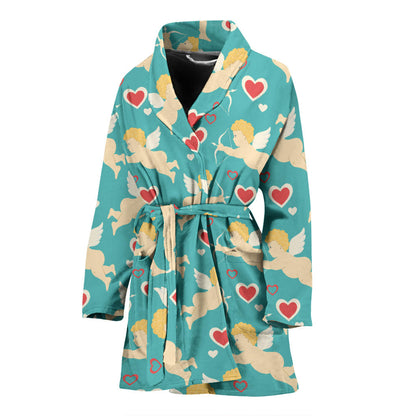 Cupid Pattern Print Design 01 Women Bathrobe