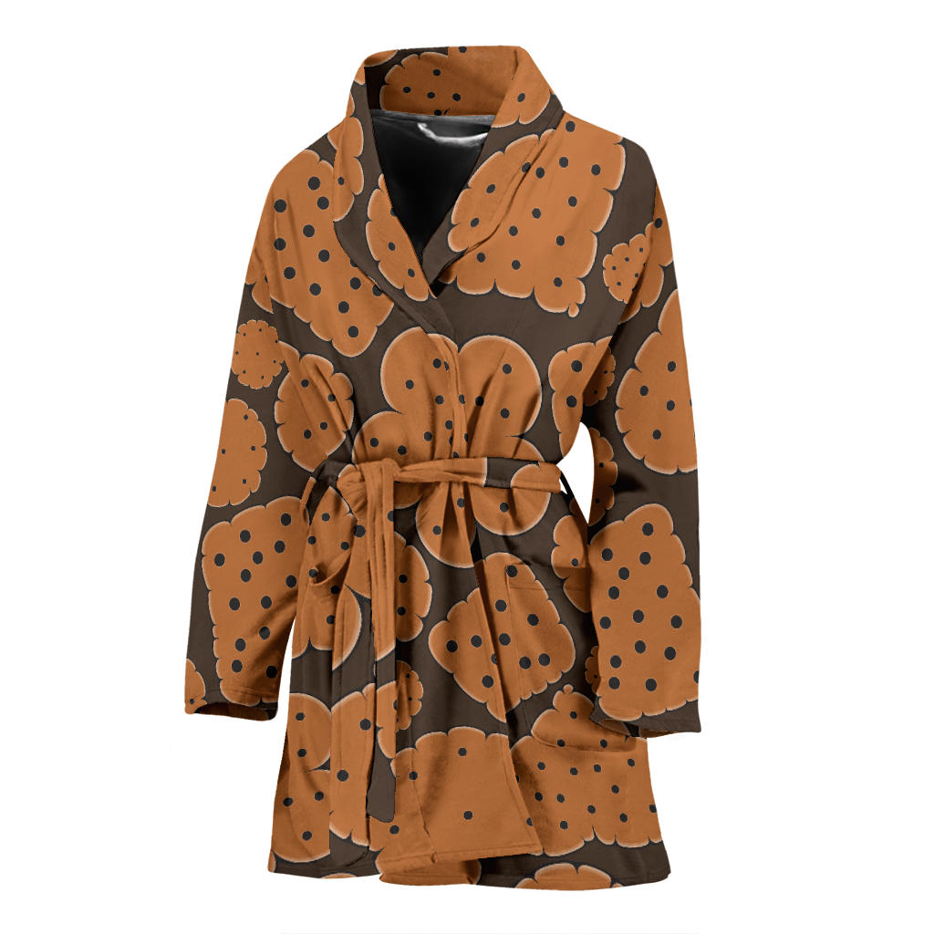 Cracker Pattern Print Design 01 Women Bathrobe