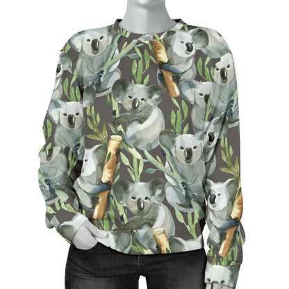 Koala Pattern Design Print Women Long Sleeve Sweatshirt