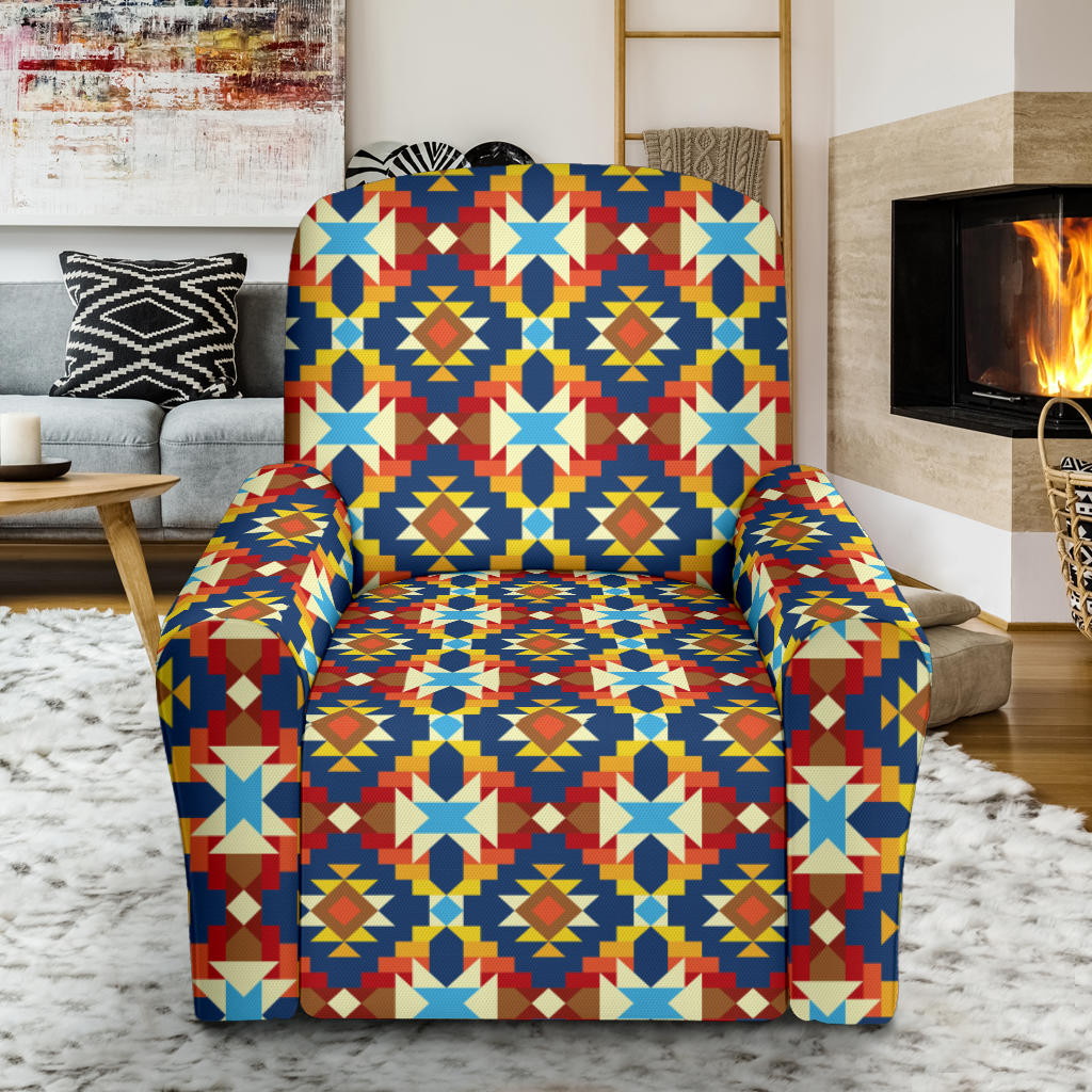 Aztec Pattern Print Design 01 Recliner Slipcover with Pocket