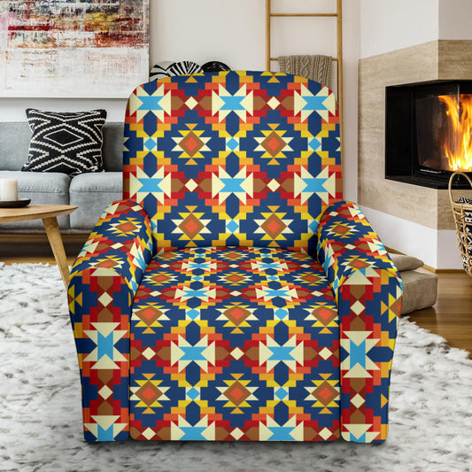 Aztec Pattern Print Design 01 Recliner Slipcover with Pocket