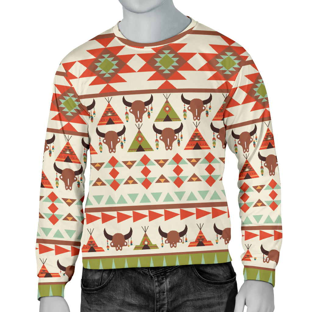 American indian Ethnic Pattern Men Long Sleeve Sweatshirt