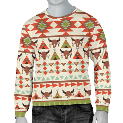 American indian Ethnic Pattern Men Long Sleeve Sweatshirt