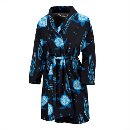 Sea Turtle Print Design LKS3013 Men Bathrobe