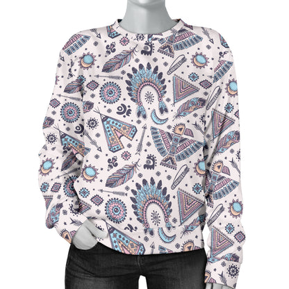 Eagles Native American Indian Symbol Women Long Sleeve Sweatshirt