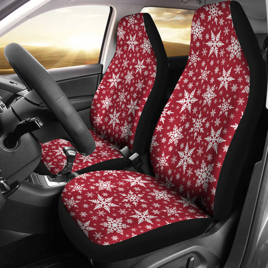 Snowflake Red Print Design LKS302 Car Seat Covers
