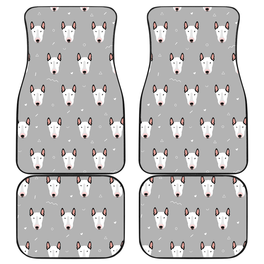 Bull Terrier Head Print Pattern Car Floor Mats Front Back