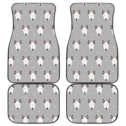 Bull Terrier Head Print Pattern Car Floor Mats Front Back