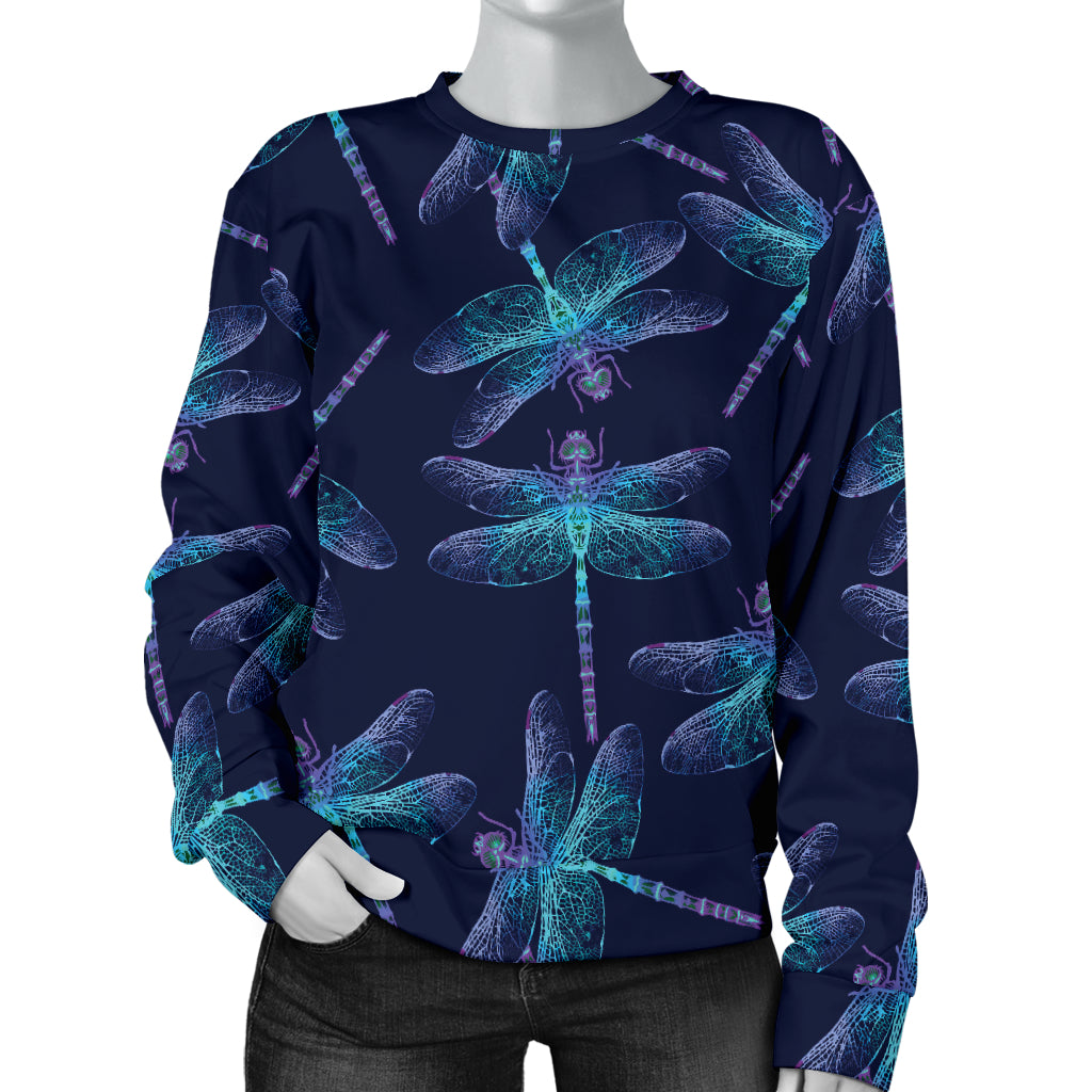 Dragonfly Hand Drawn Style Print Women Long Sleeve Sweatshirt
