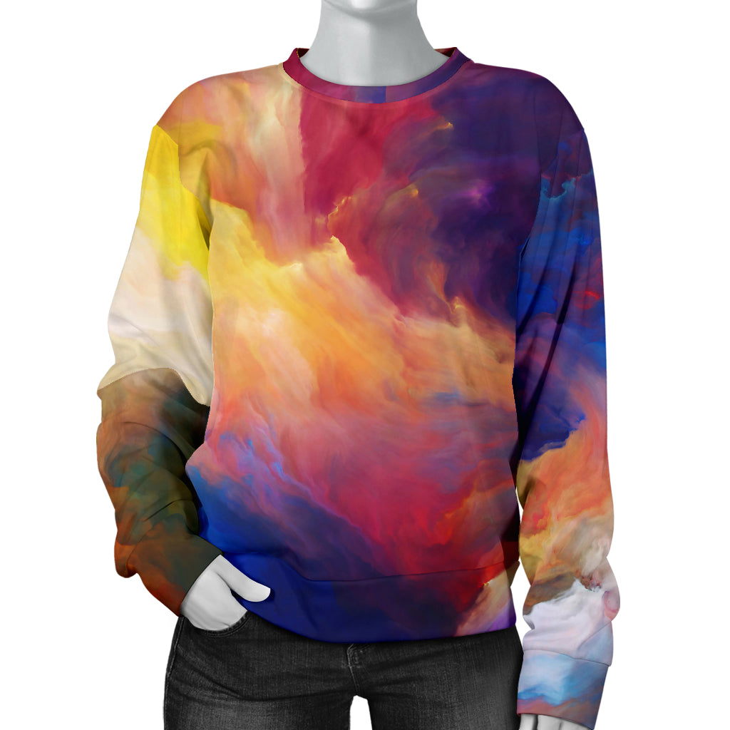 Vortex Twist Swirl Water Color Design Women Long Sleeve Sweatshirt