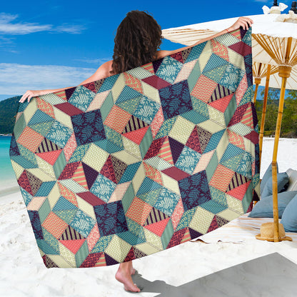 Patchwork Pattern Print Design 02 Sarong Pareo Wrap