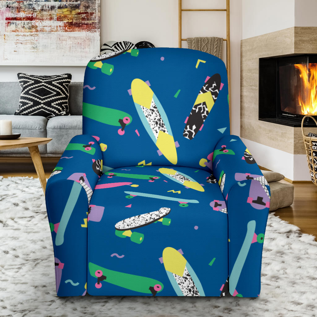 Skateboard Print Design LKS302 Recliner Slipcover with Pocket