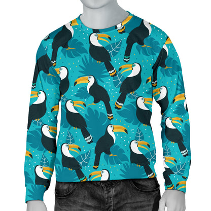 Toucan Parrot Pattern Print Men Long Sleeve Sweatshirt