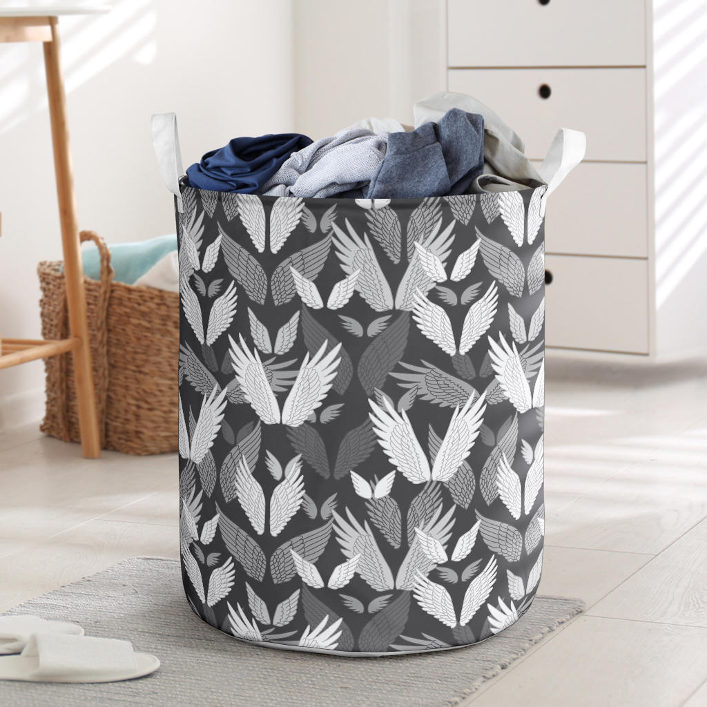 Angel Wings Pattern Design Themed Print Laundry Basket