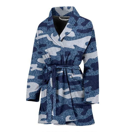 Jean Camouflage Pattern Print Design 05 Women Bathrobe