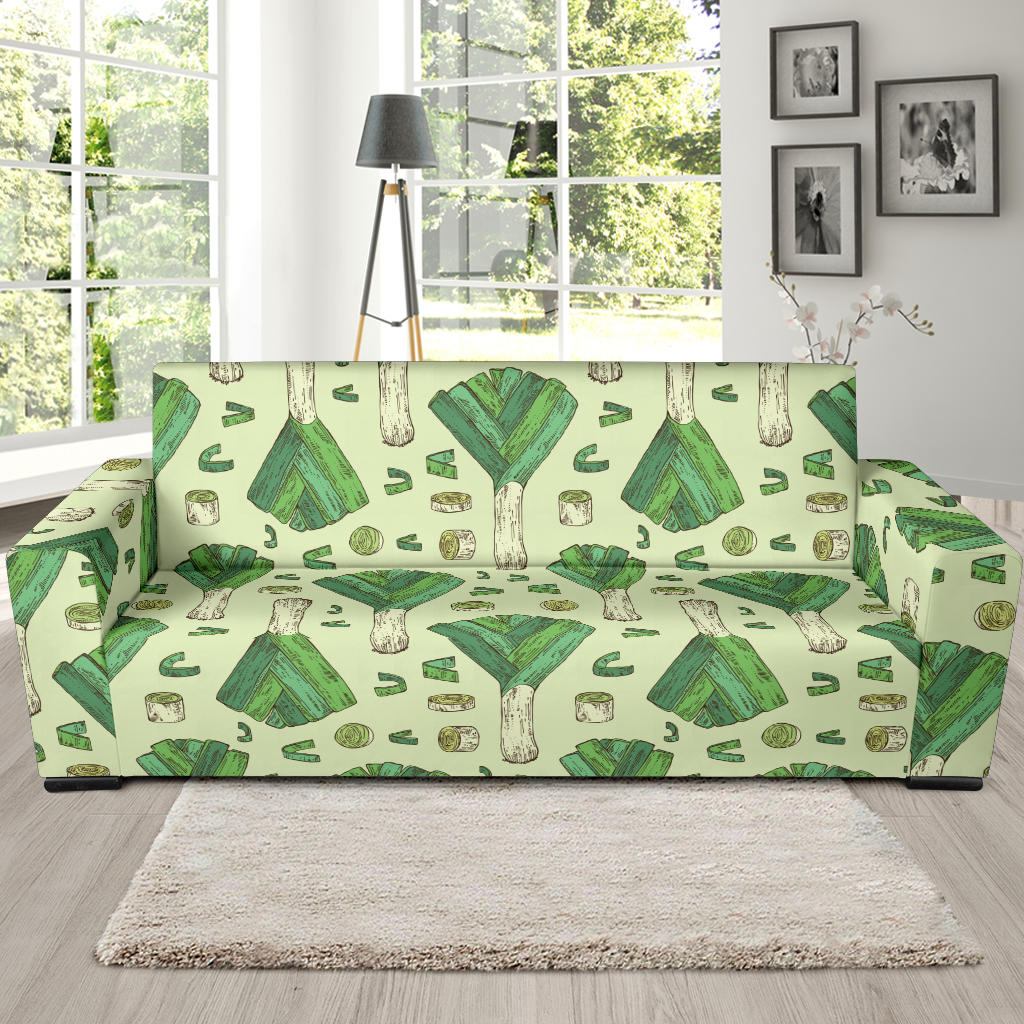 Leek Pattern Print Design 04 Sofa Slipcover