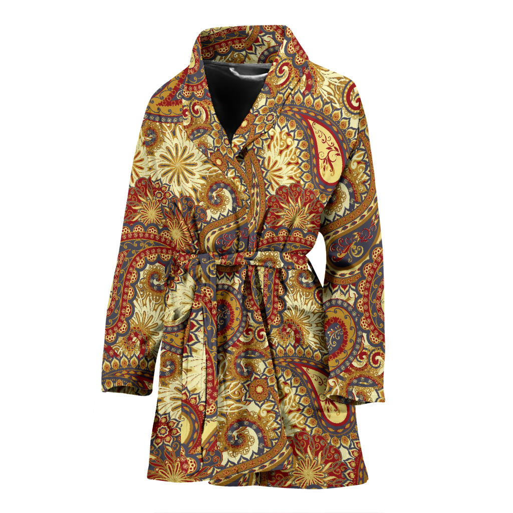 Boho Pattern Print Design 08 Women Bathrobe