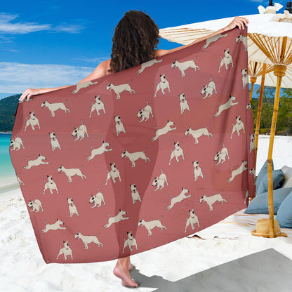 Bull Terriers Pattern Print Design 09 Sarong Pareo Wrap
