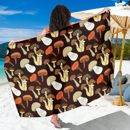 Mushroom Pattern Print Design A05 Sarong Pareo Wrap