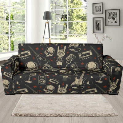 Rock and Roll Skull Pattern Print Design A03 Sofa Slipcover