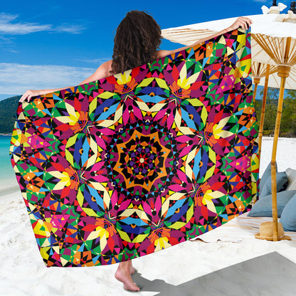 Kaleidoscope Pattern Print Design 02 Sarong Pareo Wrap