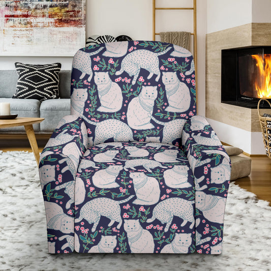 Cat Pattern Print Design 06 Recliner Slipcover with Pocket