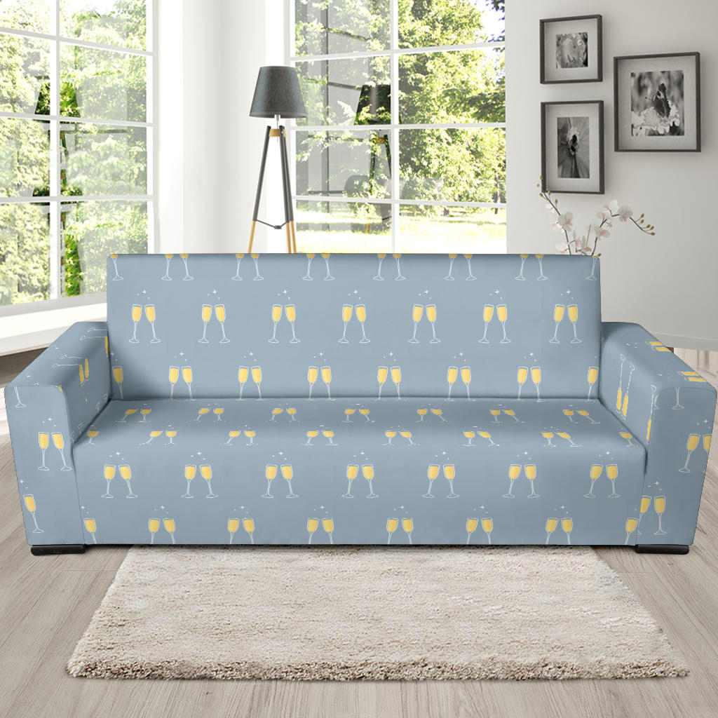 Champagne Pattern Print Design 03 Sofa Slipcover