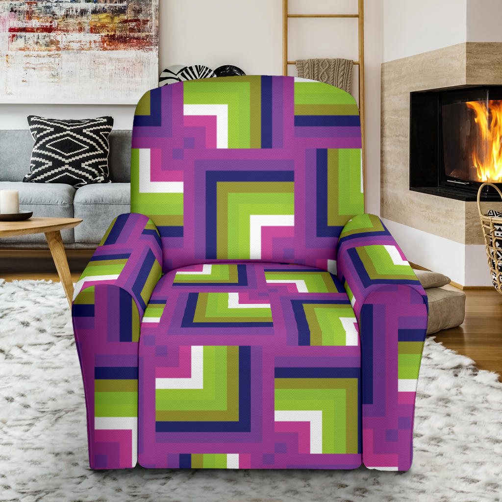 Optical illusion Pattern Print Design A05 Recliner Slipcover with Pocket