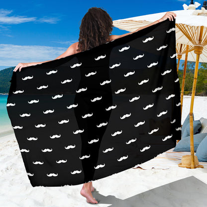 Mustache Pattern Print Design A04 Sarong Pareo Wrap